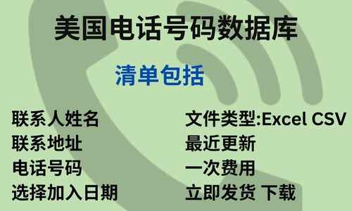美国电话号码数据库